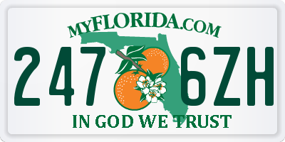 FL license plate 2476ZH