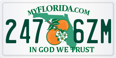 FL license plate 2476ZM