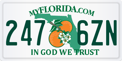 FL license plate 2476ZN