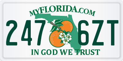 FL license plate 2476ZT