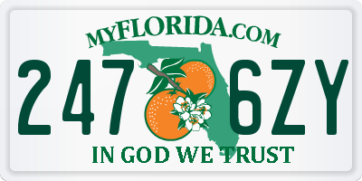 FL license plate 2476ZY