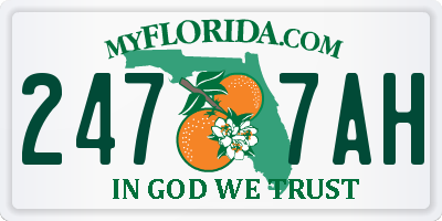 FL license plate 2477AH