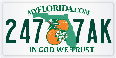 FL license plate 2477AK