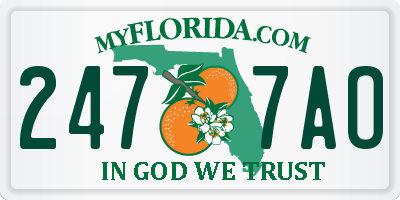 FL license plate 2477AO