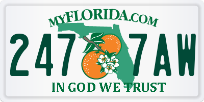 FL license plate 2477AW