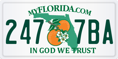 FL license plate 2477BA