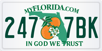 FL license plate 2477BK