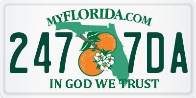 FL license plate 2477DA