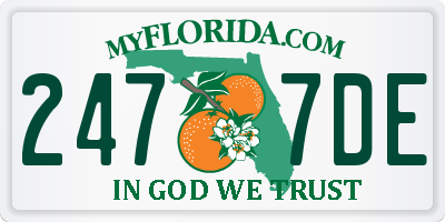 FL license plate 2477DE