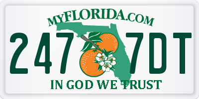 FL license plate 2477DT