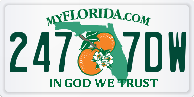 FL license plate 2477DW