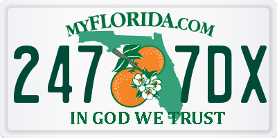 FL license plate 2477DX