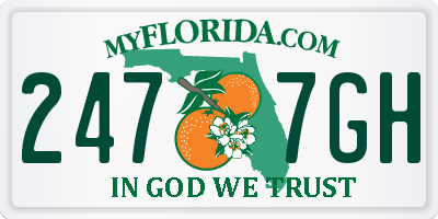 FL license plate 2477GH