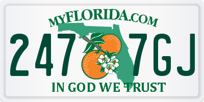 FL license plate 2477GJ