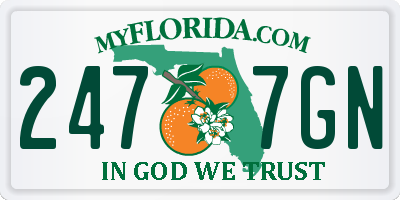 FL license plate 2477GN