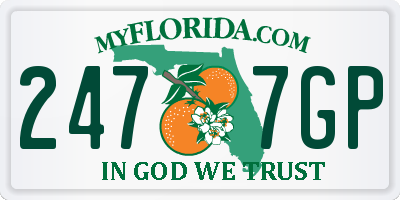 FL license plate 2477GP