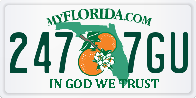 FL license plate 2477GU