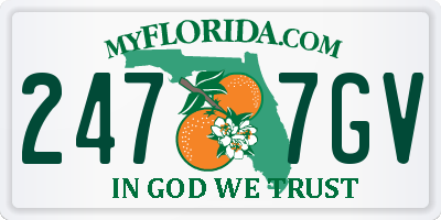 FL license plate 2477GV