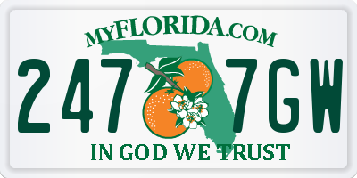 FL license plate 2477GW