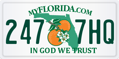 FL license plate 2477HQ