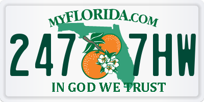 FL license plate 2477HW