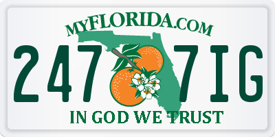 FL license plate 2477IG