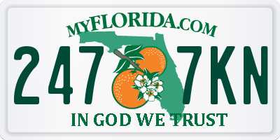 FL license plate 2477KN