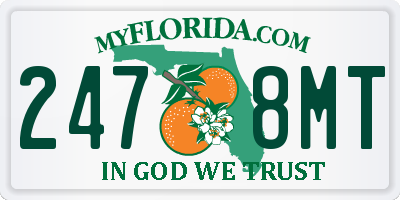 FL license plate 2478MT