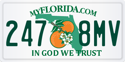 FL license plate 2478MV
