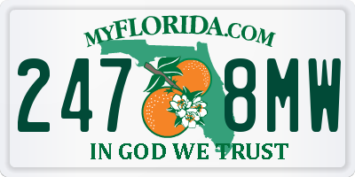FL license plate 2478MW