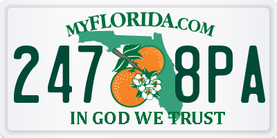 FL license plate 2478PA