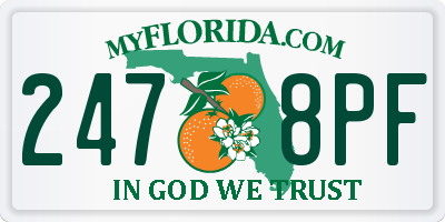 FL license plate 2478PF