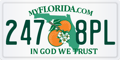 FL license plate 2478PL