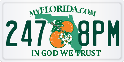 FL license plate 2478PM