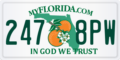 FL license plate 2478PW