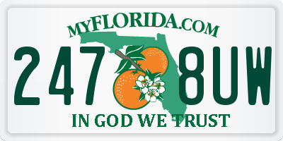 FL license plate 2478UW