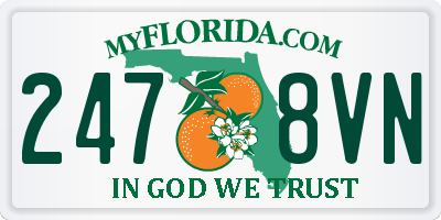 FL license plate 2478VN