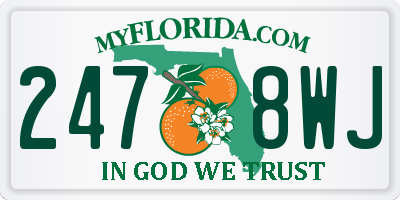 FL license plate 2478WJ