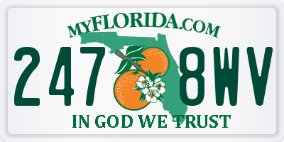 FL license plate 2478WV