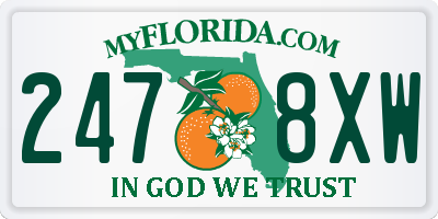 FL license plate 2478XW