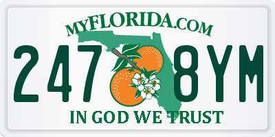 FL license plate 2478YM