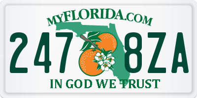 FL license plate 2478ZA
