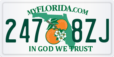 FL license plate 2478ZJ