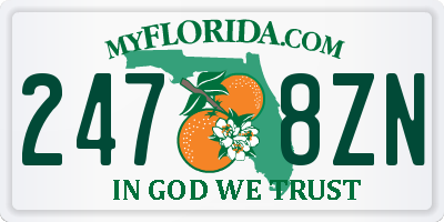 FL license plate 2478ZN