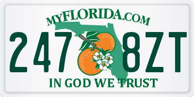 FL license plate 2478ZT