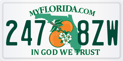 FL license plate 2478ZW