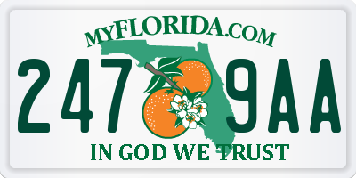 FL license plate 2479AA