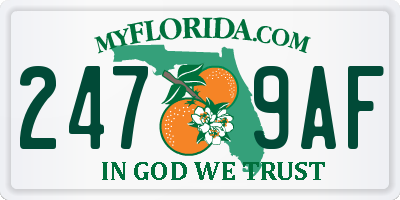 FL license plate 2479AF