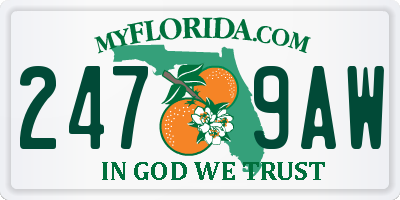 FL license plate 2479AW