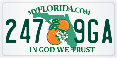 FL license plate 2479GA